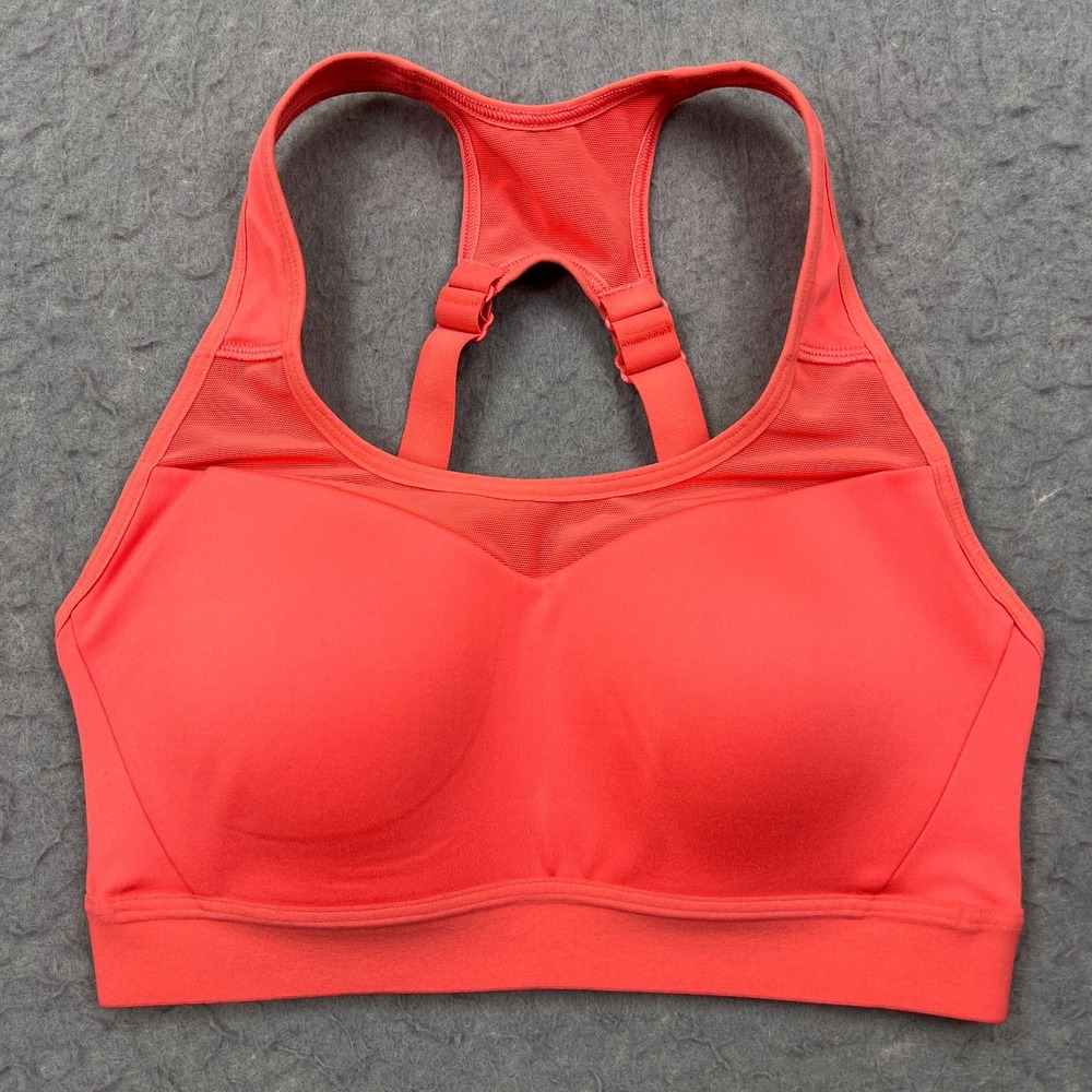 Gymshark Sport Bra Womens XS Coral High Support Open Back Padded Adjustable